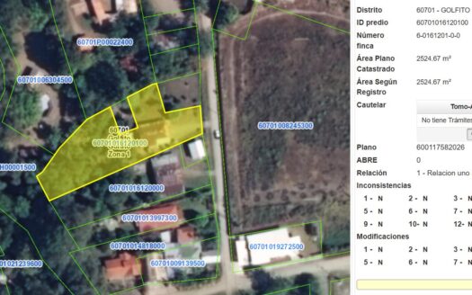 Flat property located between Rio Claro and Golfito
